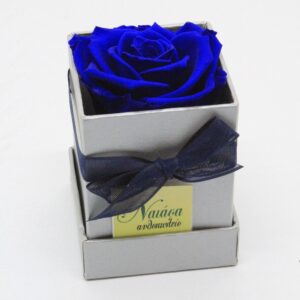 For ever Roses μπλε σε κουτί δώρου 6x8cm